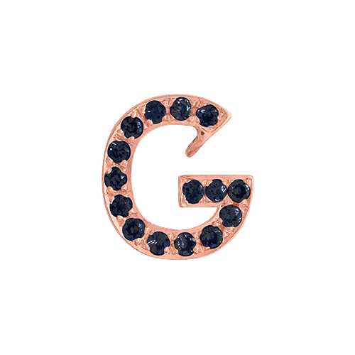 Black Diamond + 14k Rose Gold Letter Charm - Image 7