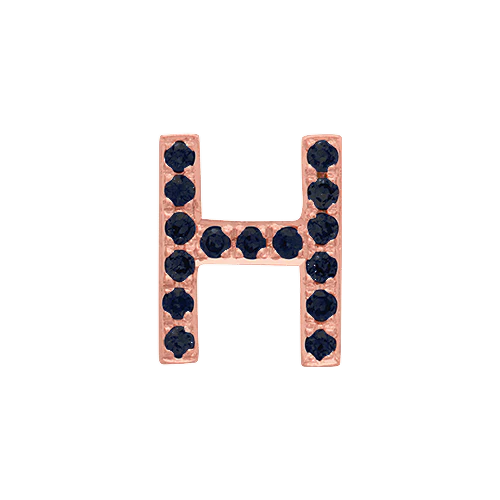 Black Diamond + 14k Rose Gold Letter Charm - Image 8