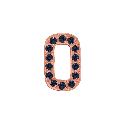 Black Diamond + 14k Rose Gold Number Charm