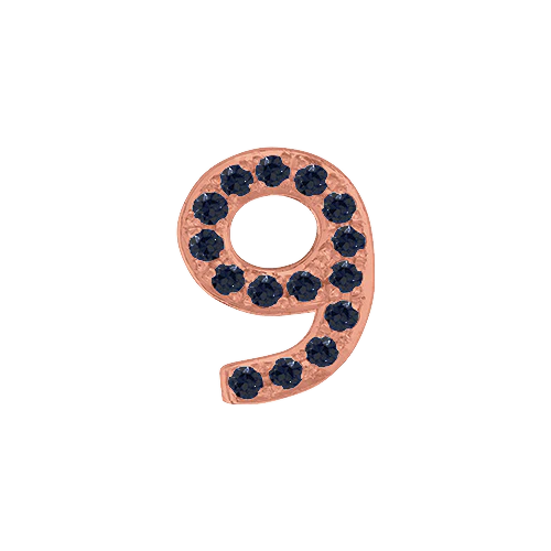 Black Diamond + 14k Rose Gold Number Charm - Image 10