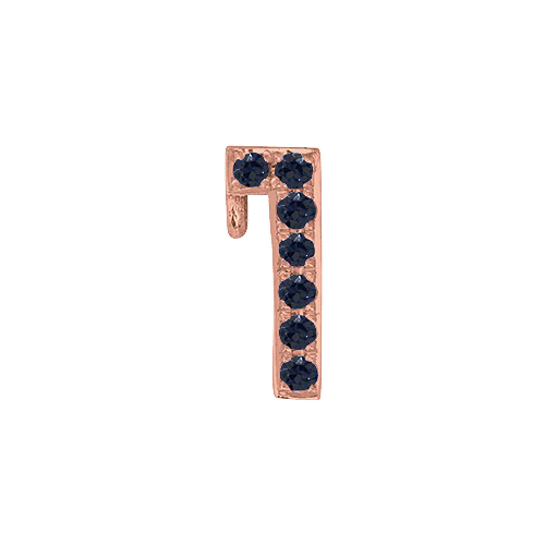 Black Diamond + 14k Rose Gold Number Charm - Image 2