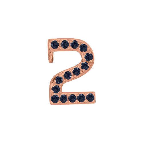 Black Diamond + 14k Rose Gold Number Charm - Image 3