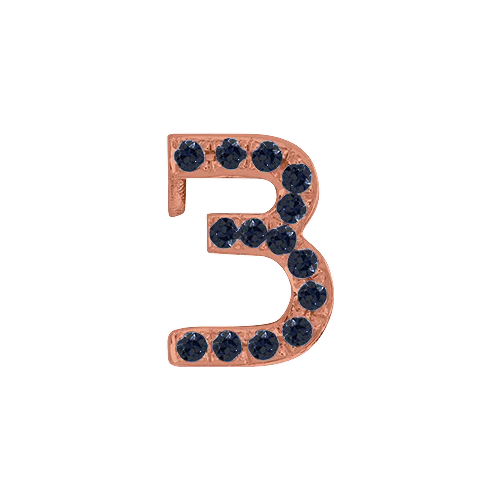 Black Diamond + 14k Rose Gold Number Charm - Image 4