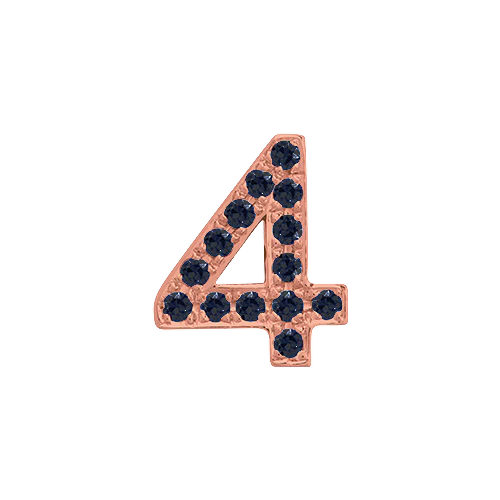 Black Diamond + 14k Rose Gold Number Charm - Image 5
