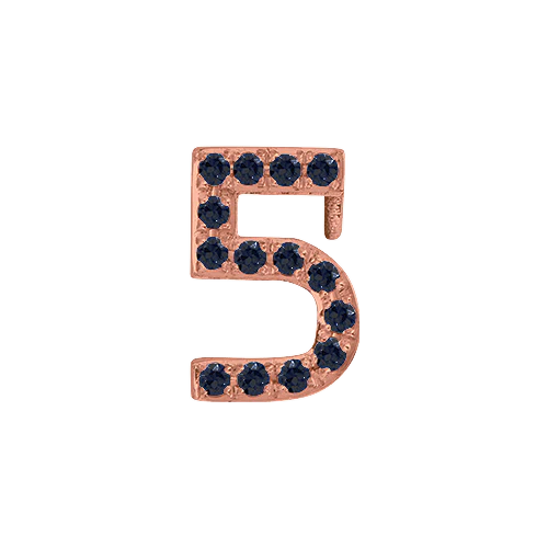 Black Diamond + 14k Rose Gold Number Charm - Image 6