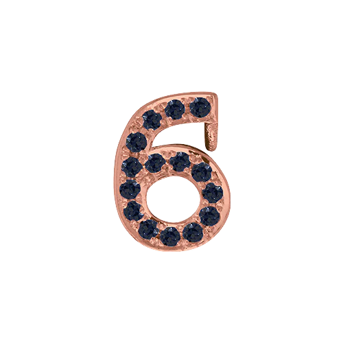 Black Diamond + 14k Rose Gold Number Charm - Image 7