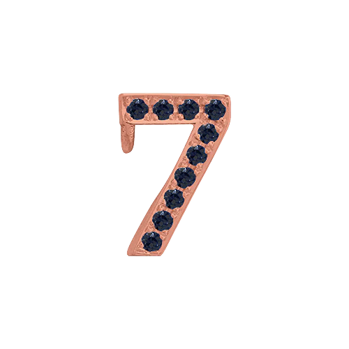 Black Diamond + 14k Rose Gold Number Charm - Image 8