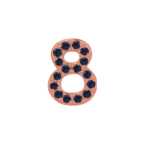Black Diamond + 14k Rose Gold Number Charm - Image 9