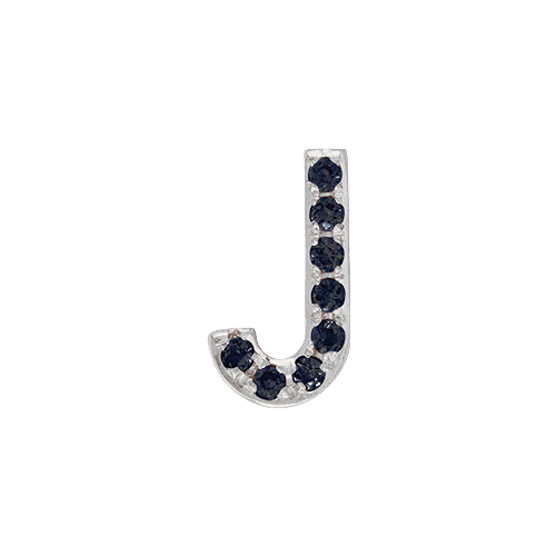 Black Diamond + 14k White Gold Letter Charm - Image 10