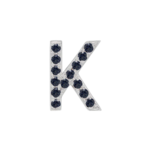 Black Diamond + 14k White Gold Letter Charm - Image 11