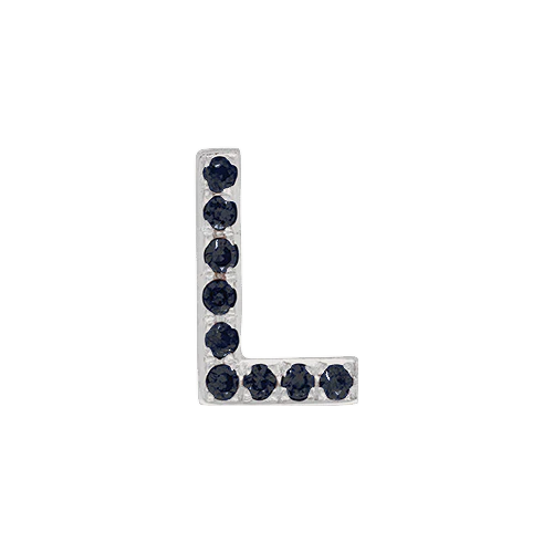 Black Diamond + 14k White Gold Letter Charm - Image 12
