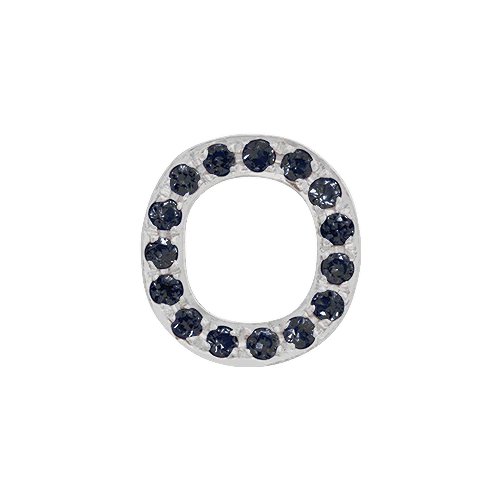 Black Diamond + 14k White Gold Letter Charm - Image 15