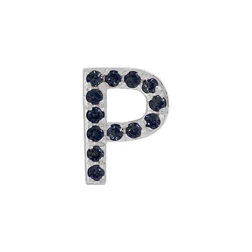 Black Diamond + 14k White Gold Letter Charm - Image 16