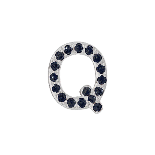 Black Diamond + 14k White Gold Letter Charm - Image 17
