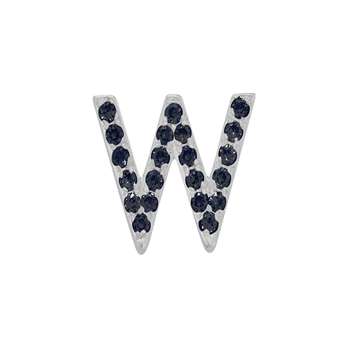 Black Diamond + 14k White Gold Letter Charm - Image 23