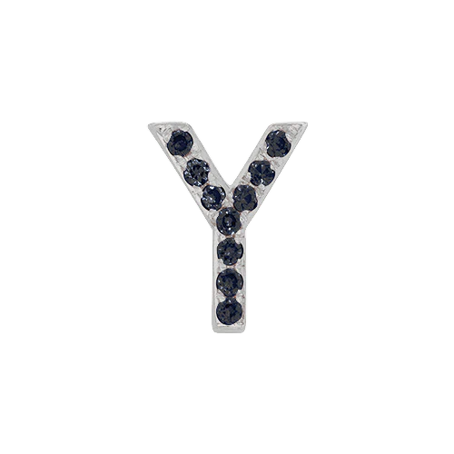 Black Diamond + 14k White Gold Letter Charm - Image 25