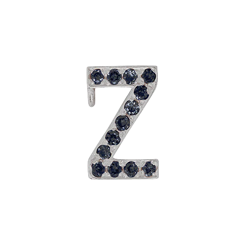 Black Diamond + 14k White Gold Letter Charm - Image 26