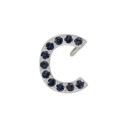 Black Diamond + 14k White Gold Letter Charm - Image 3