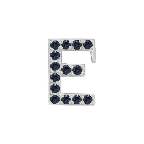 Black Diamond + 14k White Gold Letter Charm - Image 5