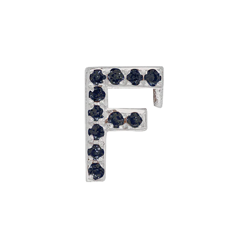 Black Diamond + 14k White Gold Letter Charm - Image 6