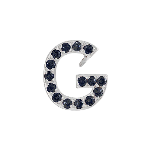 Black Diamond + 14k White Gold Letter Charm - Image 7