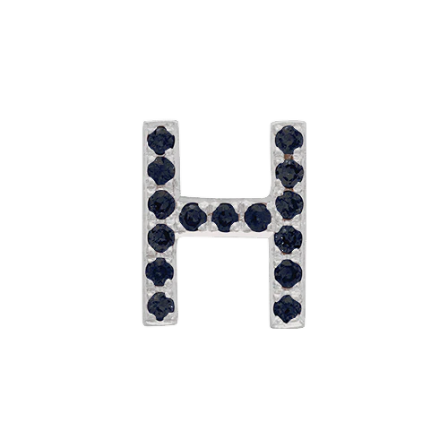 Black Diamond + 14k White Gold Letter Charm - Image 8