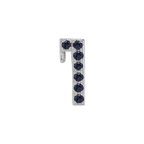 Black Diamond + 14k White Gold Number Charm - Image 2