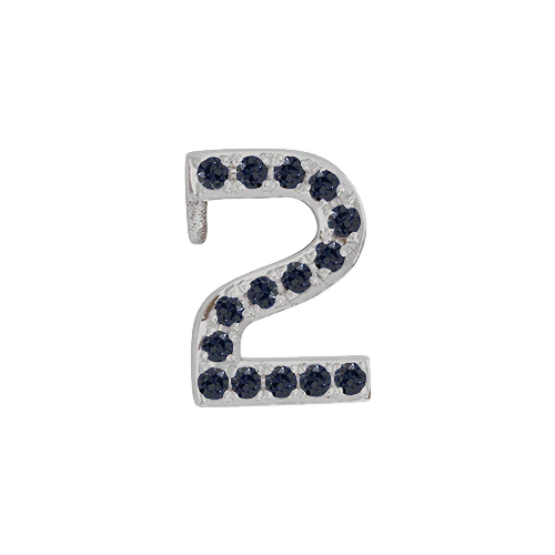 Black Diamond + 14k White Gold Number Charm - Image 3