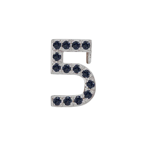 Black Diamond + 14k White Gold Number Charm - Image 6