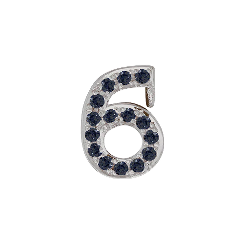 Black Diamond + 14k White Gold Number Charm - Image 7
