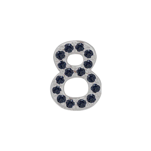 Black Diamond + 14k White Gold Number Charm - Image 9