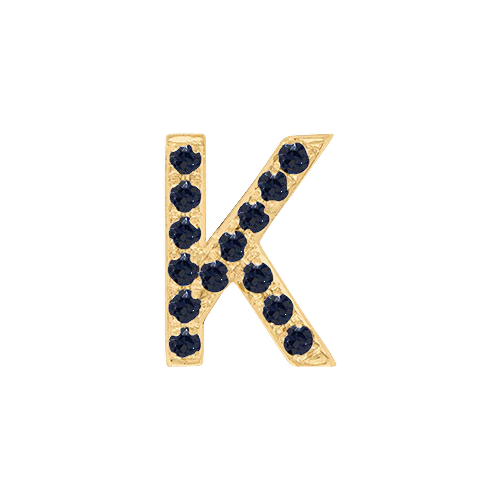 Black Diamond + 14k Yellow Gold Letter Charm - Image 11