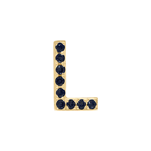 Black Diamond + 14k Yellow Gold Letter Charm - Image 12