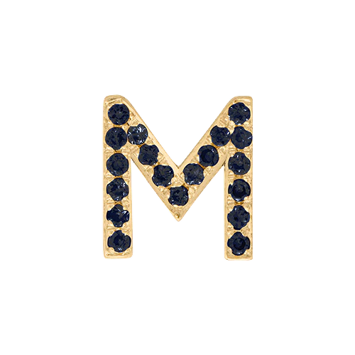 Black Diamond + 14k Yellow Gold Letter Charm - Image 13