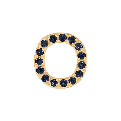 Black Diamond + 14k Yellow Gold Letter Charm - Image 15