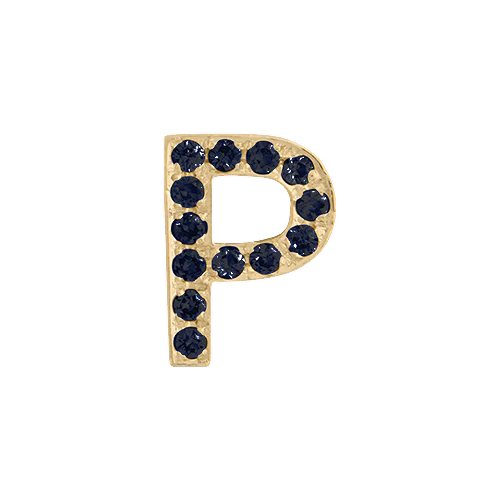 Black Diamond + 14k Yellow Gold Letter Charm - Image 16