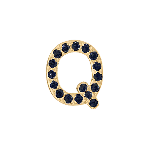 Black Diamond + 14k Yellow Gold Letter Charm - Image 17