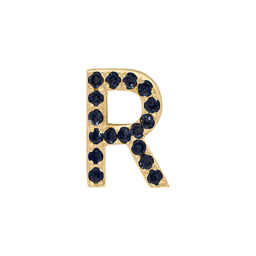 Black Diamond + 14k Yellow Gold Letter Charm - Image 18