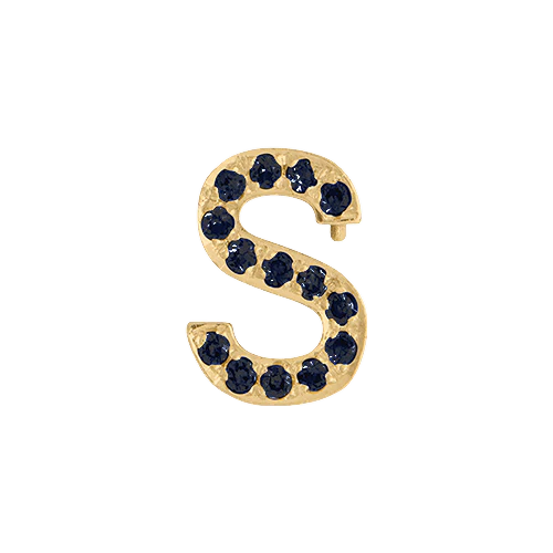 Black Diamond + 14k Yellow Gold Letter Charm - Image 19