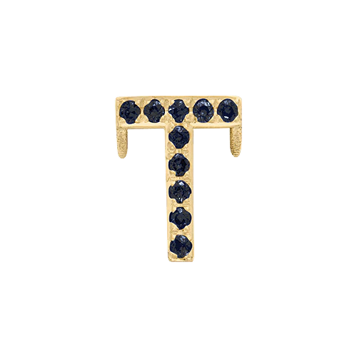 Black Diamond + 14k Yellow Gold Letter Charm - Image 20