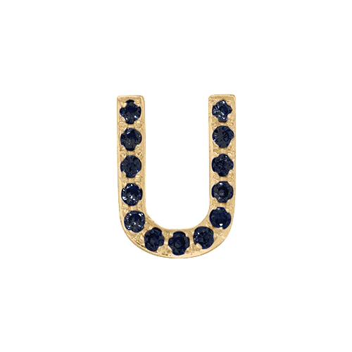 Black Diamond + 14k Yellow Gold Letter Charm - Image 21