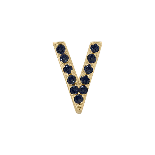 Black Diamond + 14k Yellow Gold Letter Charm - Image 22