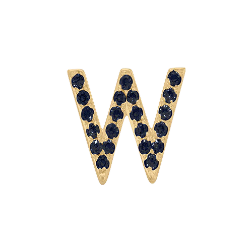 Black Diamond + 14k Yellow Gold Letter Charm - Image 23