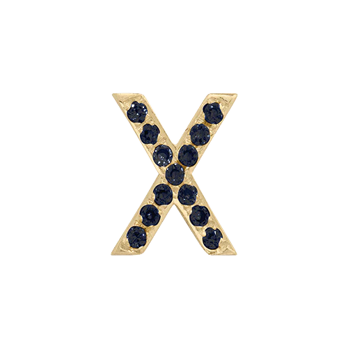 Black Diamond + 14k Yellow Gold Letter Charm - Image 24