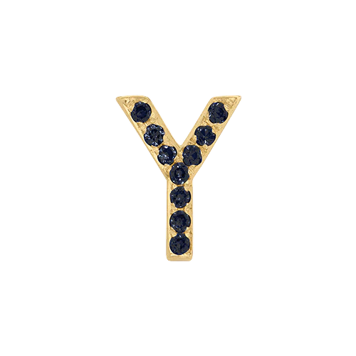 Black Diamond + 14k Yellow Gold Letter Charm - Image 25