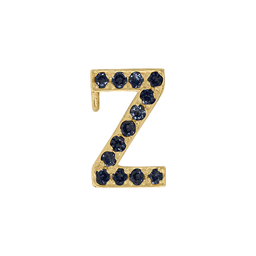 Black Diamond + 14k Yellow Gold Letter Charm - Image 26