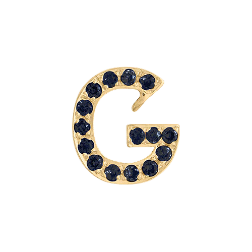 Black Diamond + 14k Yellow Gold Letter Charm - Image 7