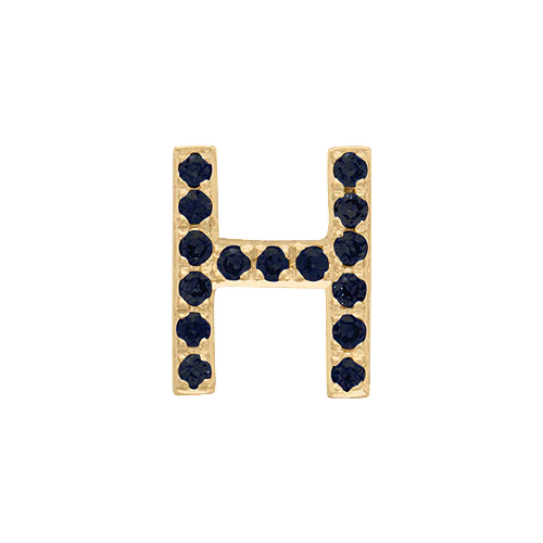 Black Diamond + 14k Yellow Gold Letter Charm - Image 8