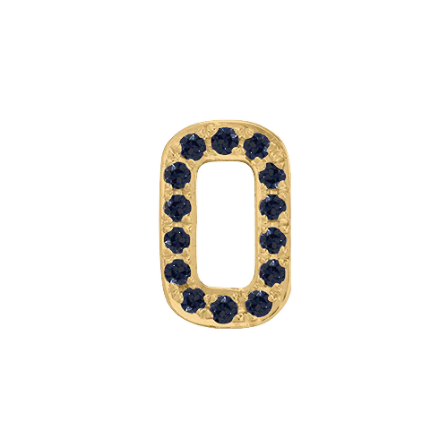 Black Diamond + 14k Yellow Gold Number Charm
