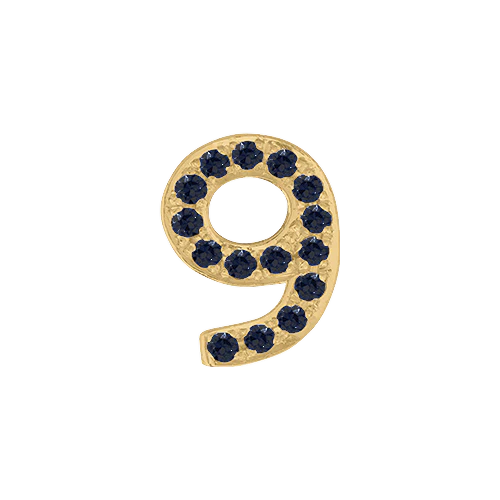 Black Diamond + 14k Yellow Gold Number Charm - Image 10
